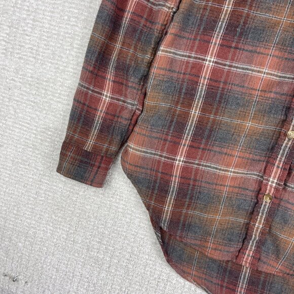 American Eagle Flannel Shirt Womens XS Boyfriend Fit Faded Red Amazingly Soft - Picture 4 of 16